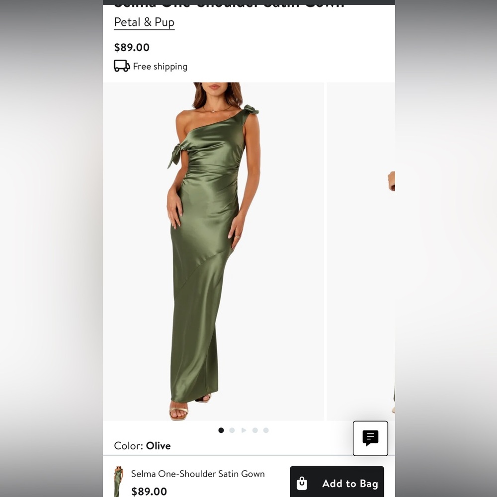 Selma One-Shoulder Satin Gown petal & pup